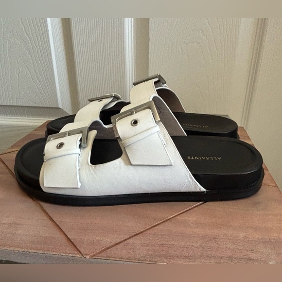 NWT All Saints Women Mia Double Strap Slide Sandal